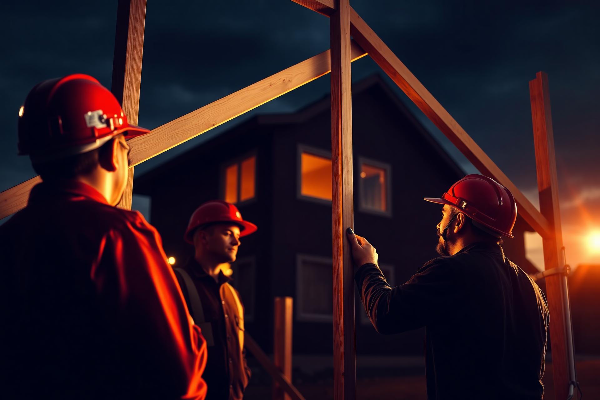 J&J Construction crew framing a home